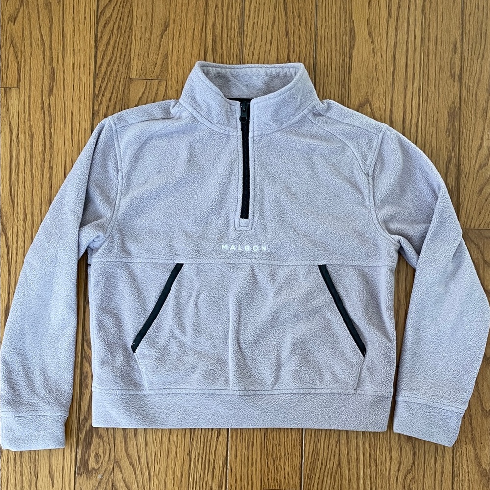 Malbon x adidas girls Light lavender Half-Zip Fleece Pullover